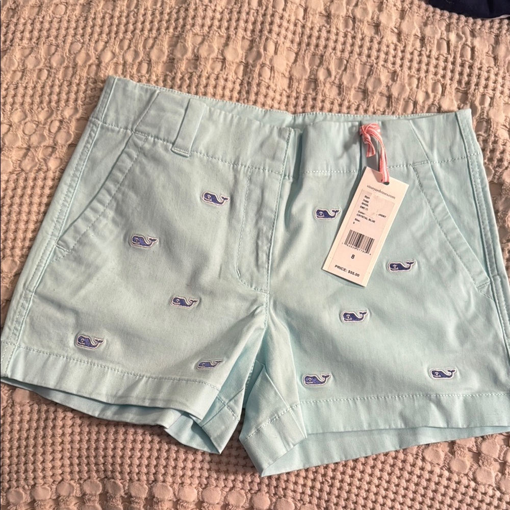 Vineyard Vines Mint Whale Patterned Shorts